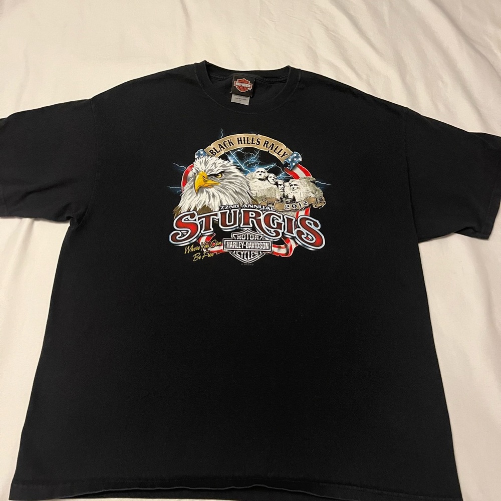 Harley-Davidson VTG Men’s T Shirt Size XL Black Hills 2012 Sturgis Rally Biker - Picture 3 of 9
